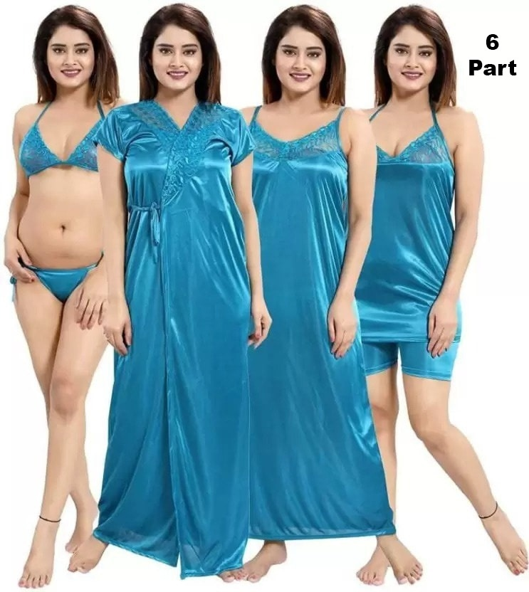 নারীদের জন্য এলিগেন্ট ৬ পিস নাইট ড্রেস সেট