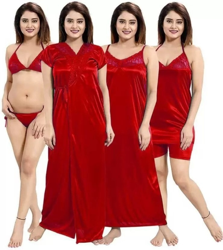 নারীদের জন্য এলিগেন্ট ৬ পিস নাইট ড্রেস সেট