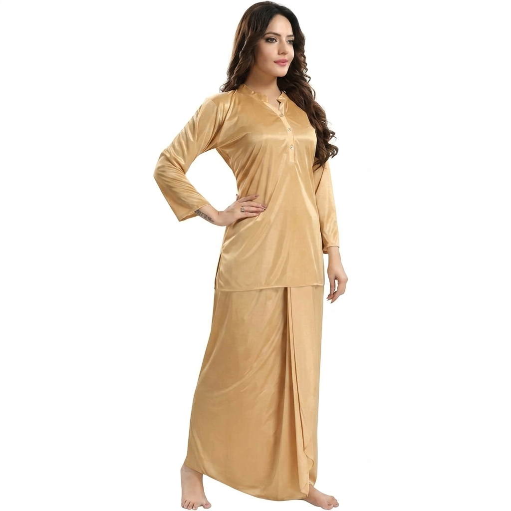 Top and Lungi Style Night Dress Set for Women