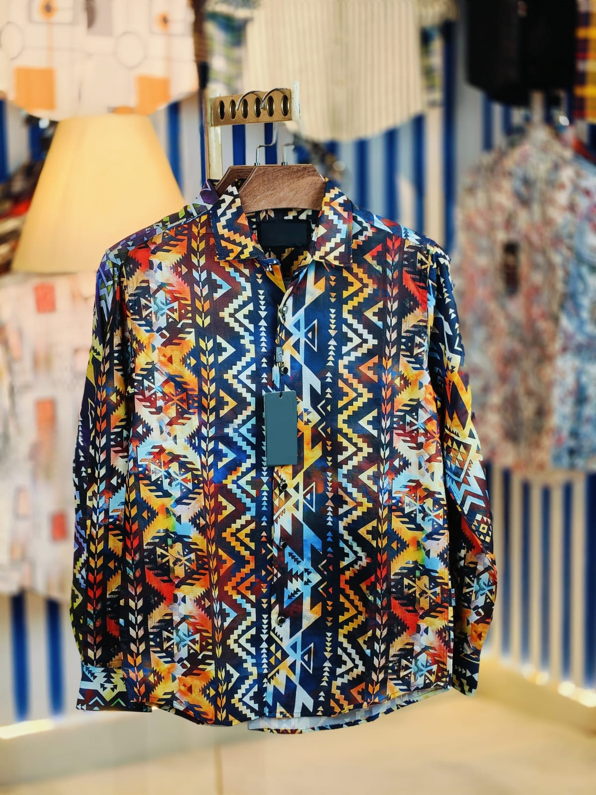 Stylish Digital Print Dubi Cotton Full Sleeve Shirt