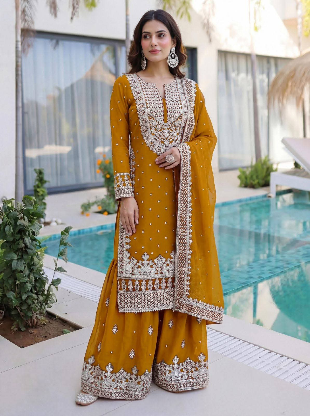 Luxury Soft Georgette Three Piece with Elegant Look