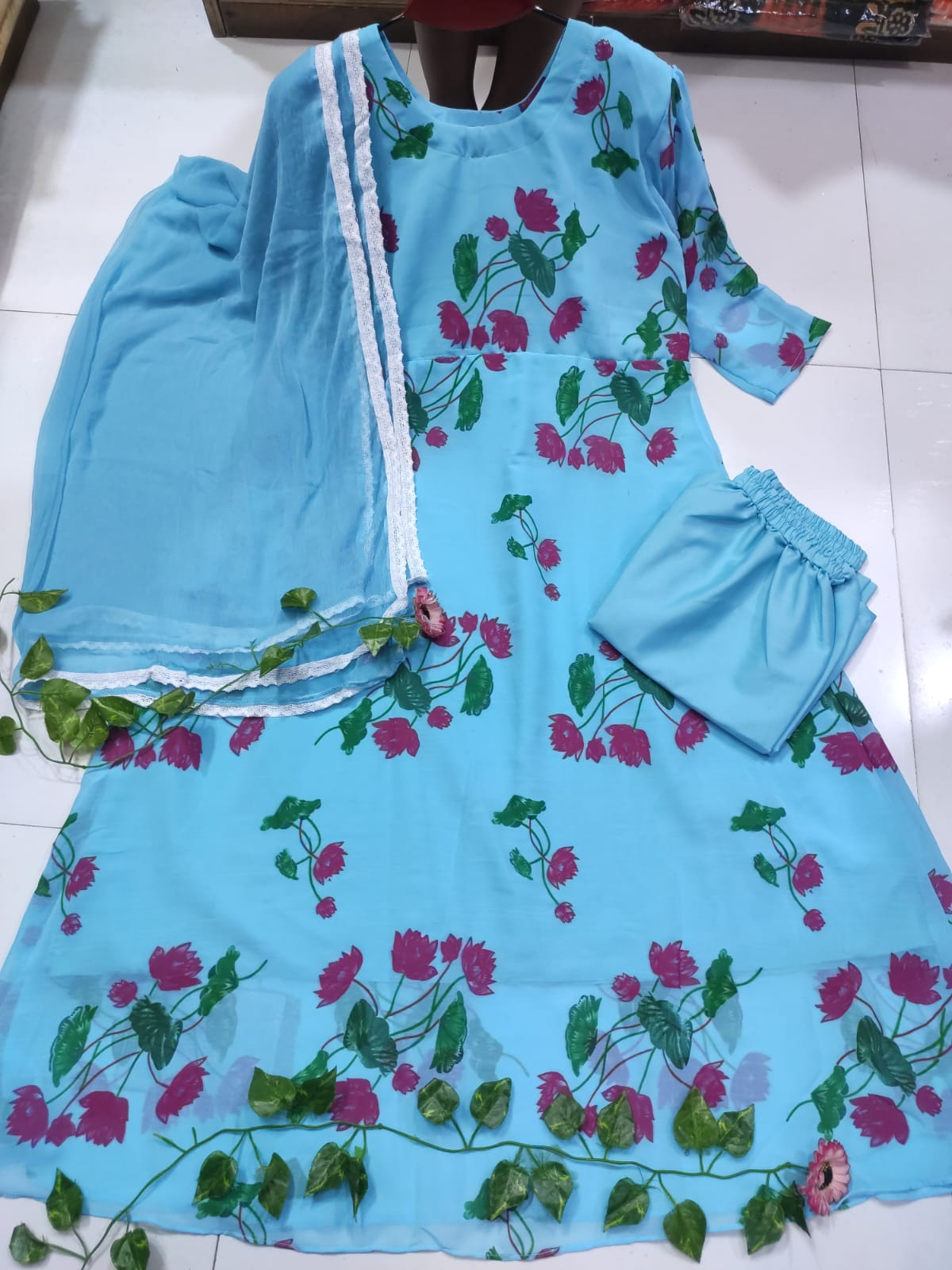 Readymade Gown Three Piece for woman