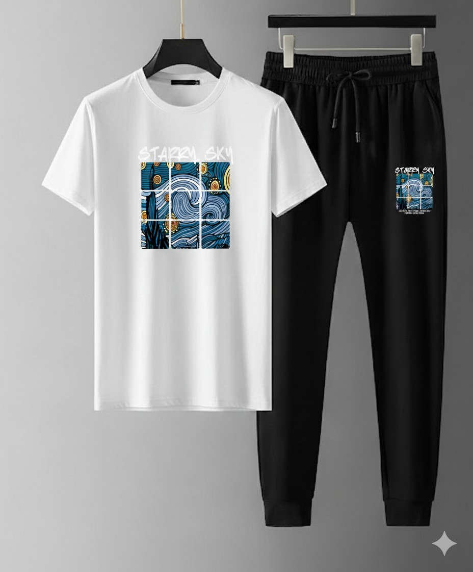 Regular Fit Polo T-Shirt with Trouser Combo Set