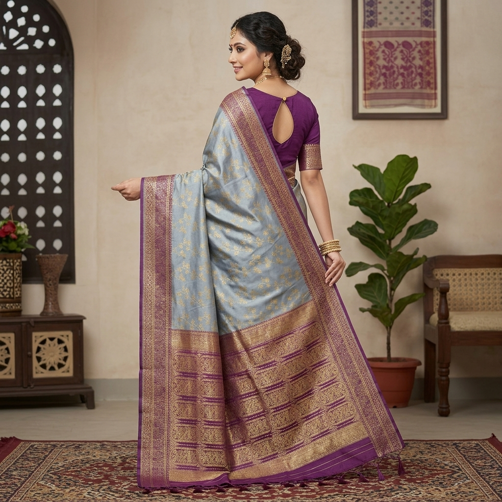 Premium Kashmiri Katan Saree for Women