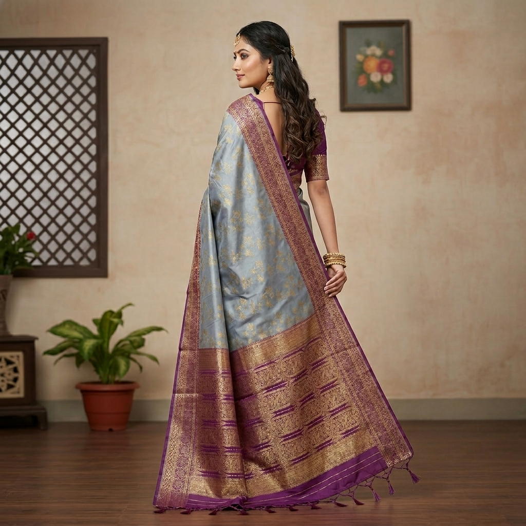 Premium Kashmiri Katan Saree for Women