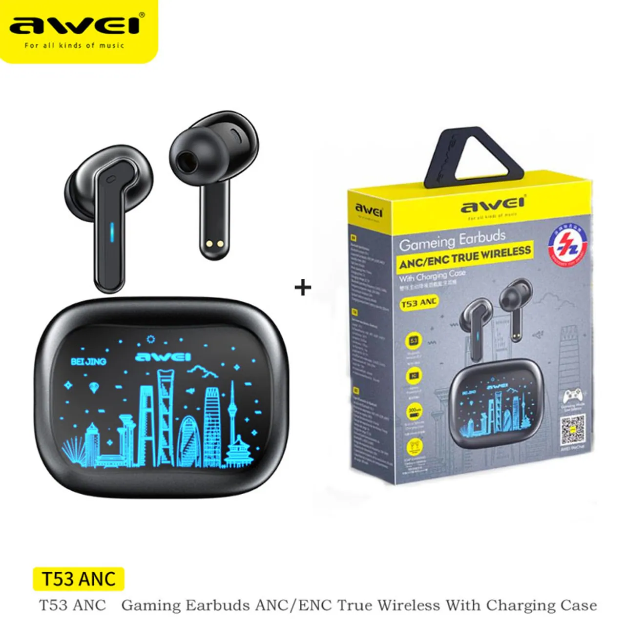 Awei T53 ANC Waterproof Wireless Earbuds