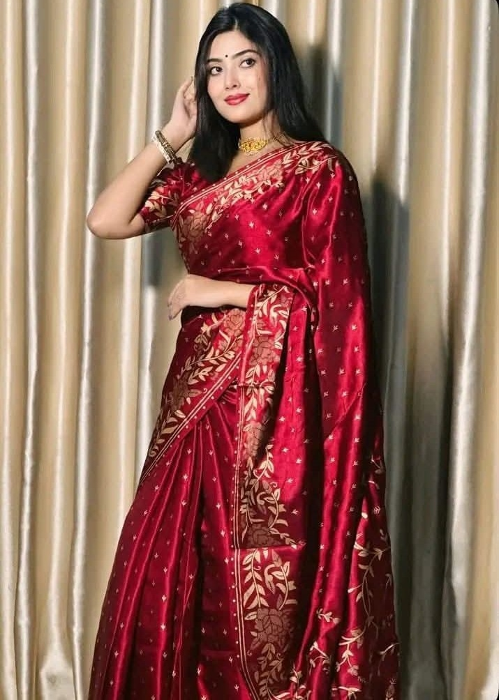 Multi Color Banarasi Japani Silk Sharee with Blouse Piece