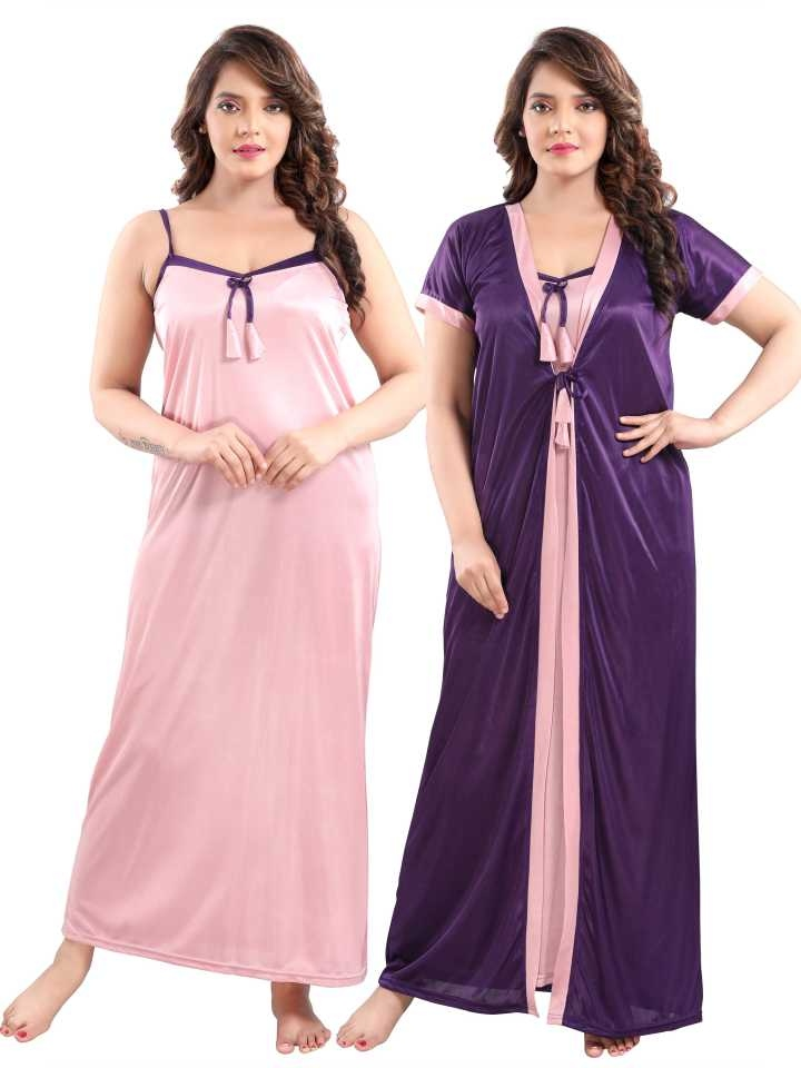 Beautiful Satin Two-Part Nighty Set