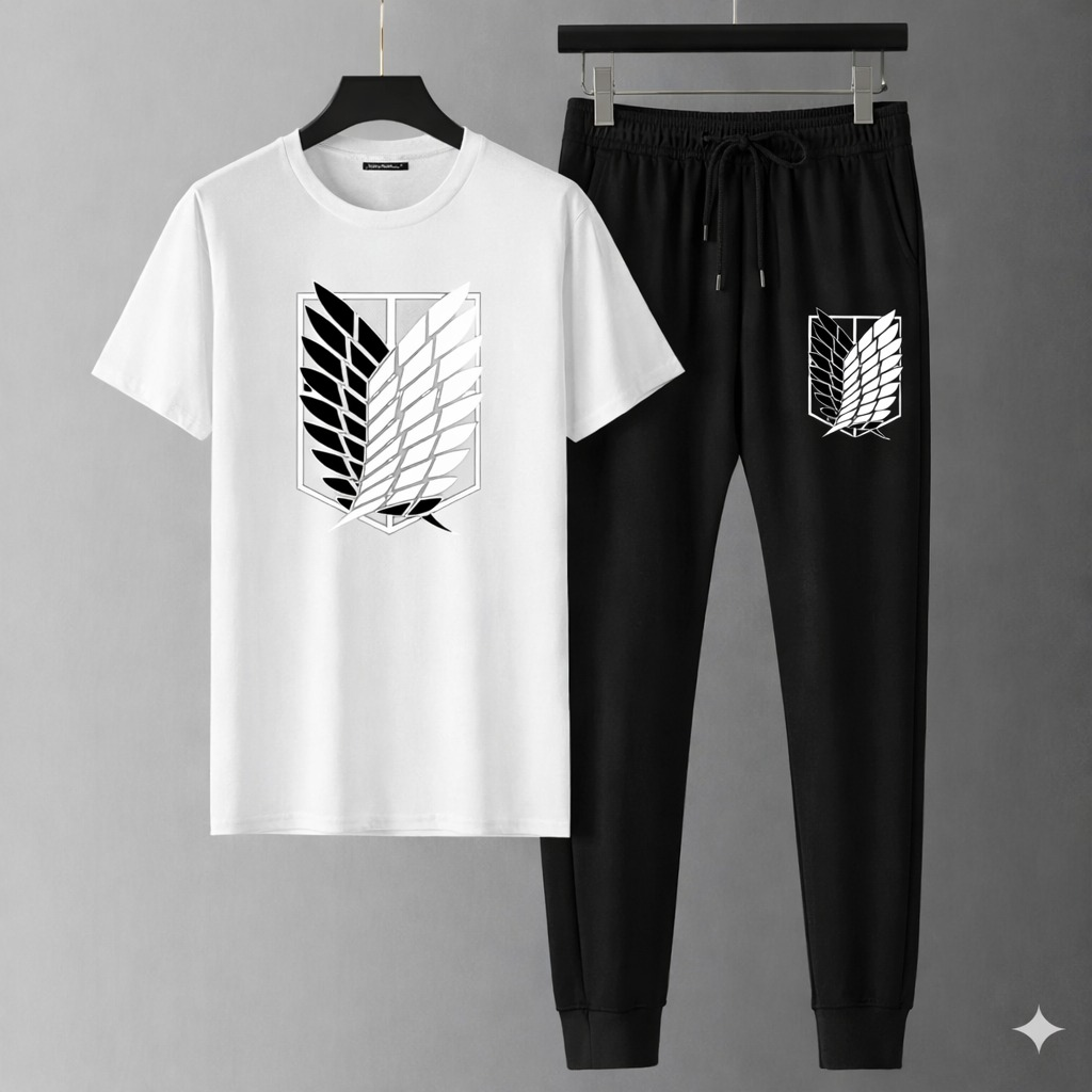 Regular Fit Polo T-Shirt with Trouser Combo Set