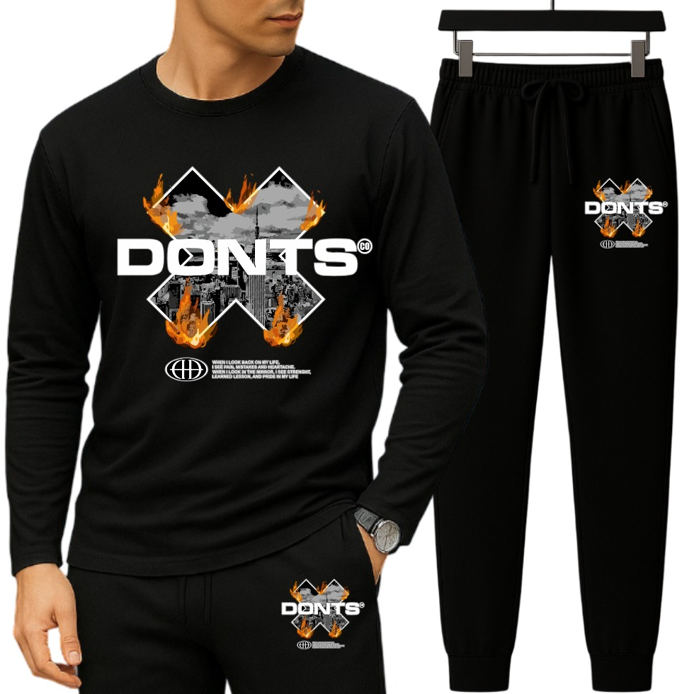 Drop Shoulder Long Sleeve Set with Trouser