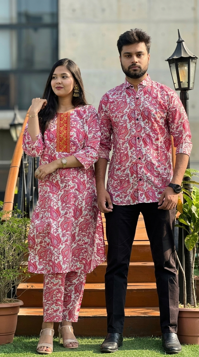 Elegant Premium Couple Combo – Shirt & 3 Piece Set