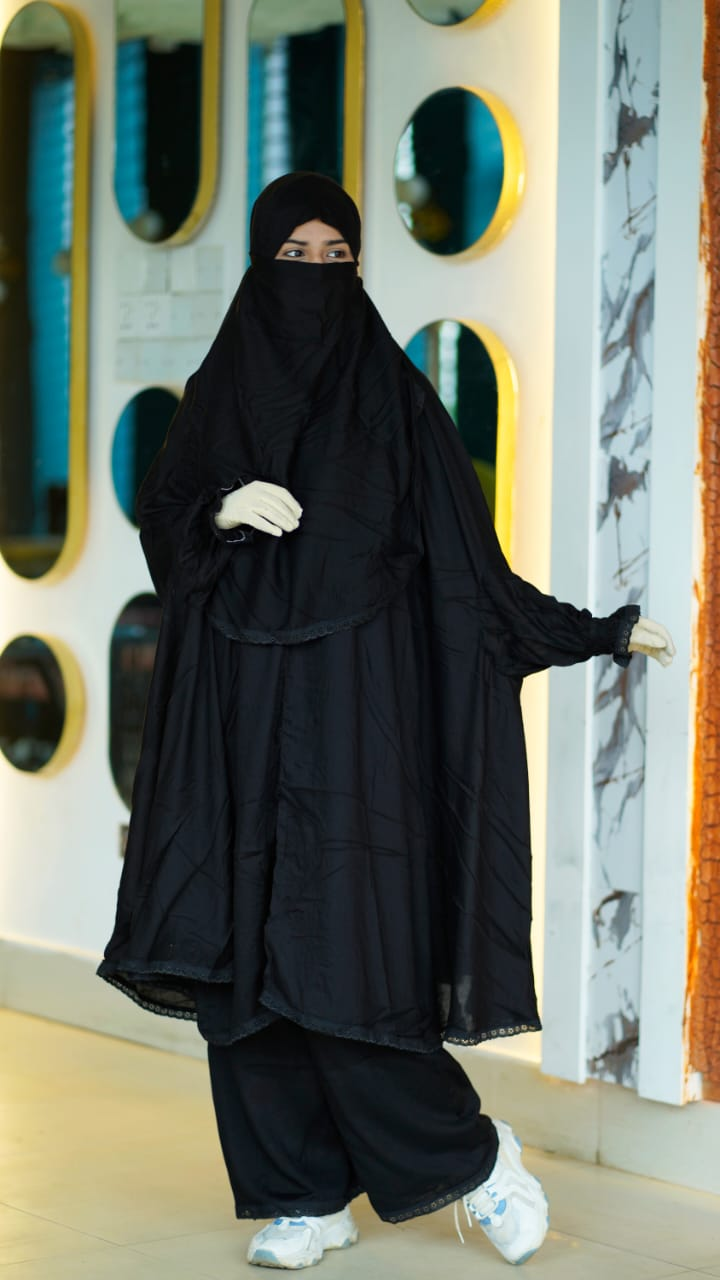 Beautiful Plaju Khimar Set with Matching Design