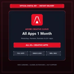 Adobe Creative Cloud All Apps (1 Month) | Photoshop, Premiere & Illustrator