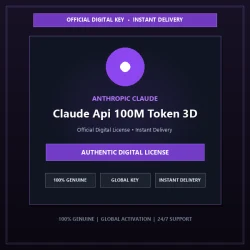 Claude Api 100M Token 3D | Official Digital License