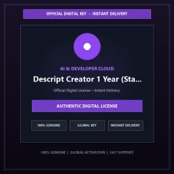 Descript Creator 1 Year (Standard Access) | Official Digital License
