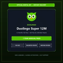 Duolingo Super 12 Months Subscription | Ad-Free & Unlimited Hearts