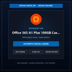 Microsoft Office 365 A1 Plus 100GB Custom name | Official Digital License