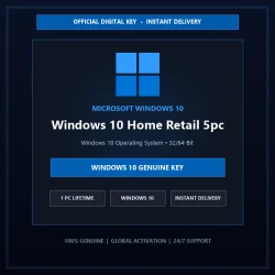 Microsoft Windows 10 Home Retail 5pc | Official Digital License