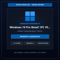Microsoft Windows 10 Pro Retail 1PC 95% | Official Digital License