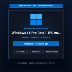 Microsoft Windows 11 Pro Retail 1PC 90% | Official Digital License