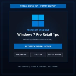 Microsoft Windows 7 Pro Retail 1pc | Official Digital License