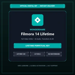 Wondershare Filmora 14 Lifetime License | Full Video Editor & AI Tools